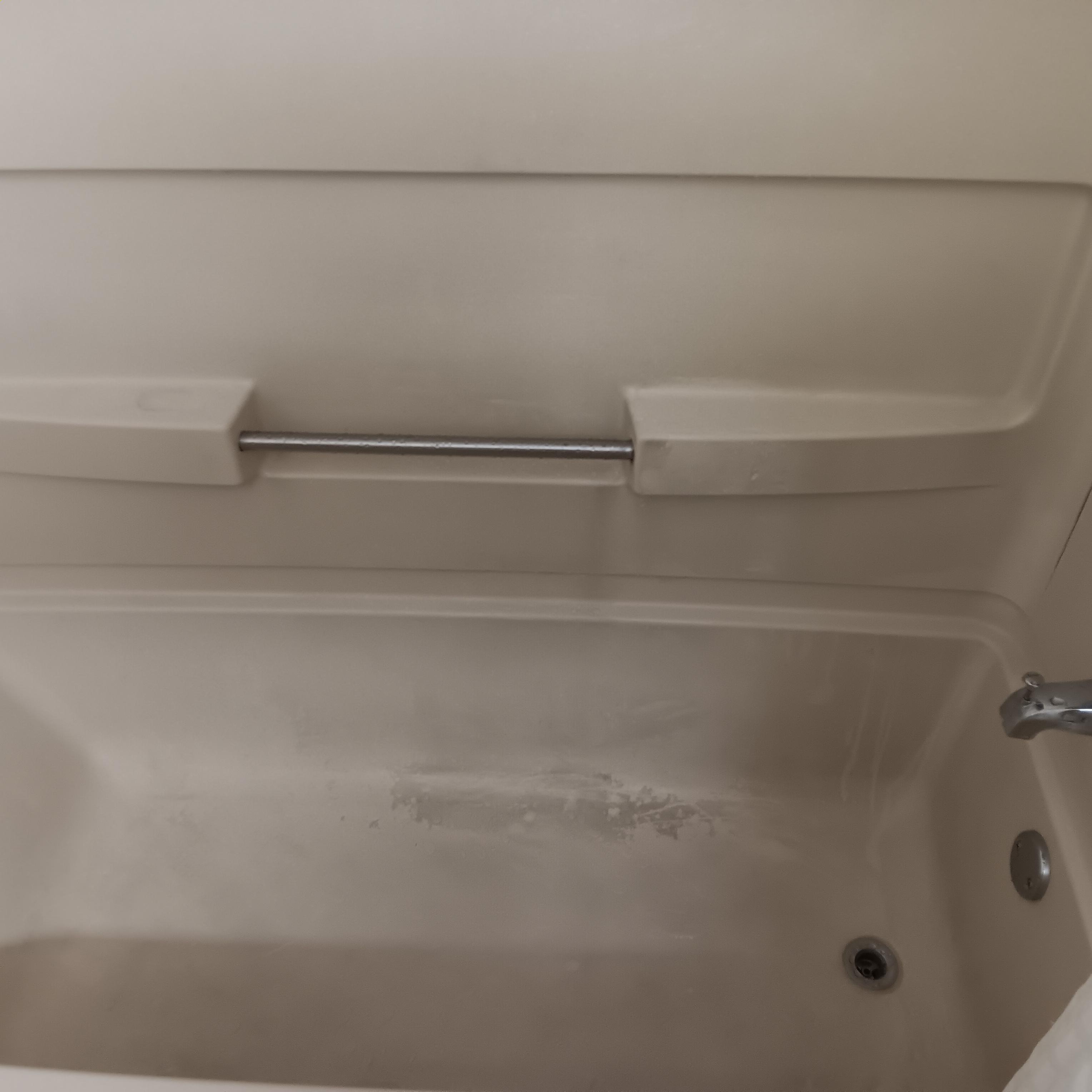 Stained bathtub.