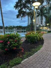 Walking path behind hotel.