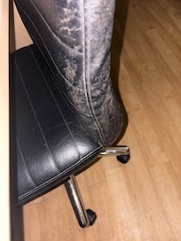 Oil and dust and filth on the chair