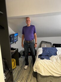 My husband is 6'2" tall and we got a good chuckle out of the ceiling height in our room.
