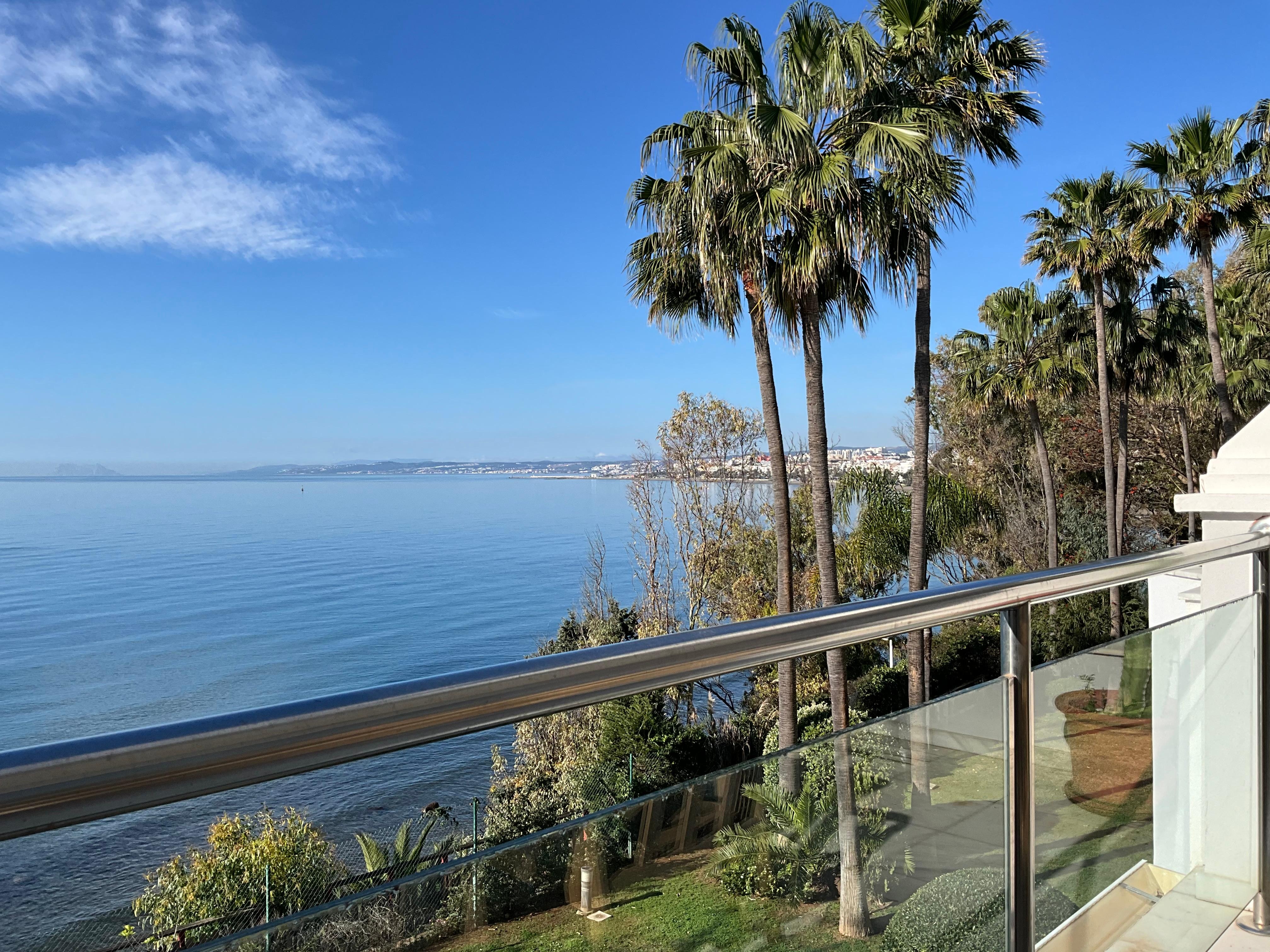 A view from the balcony looking towards the marina in town