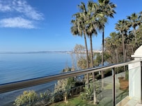 A view from the balcony looking towards the marina in town
