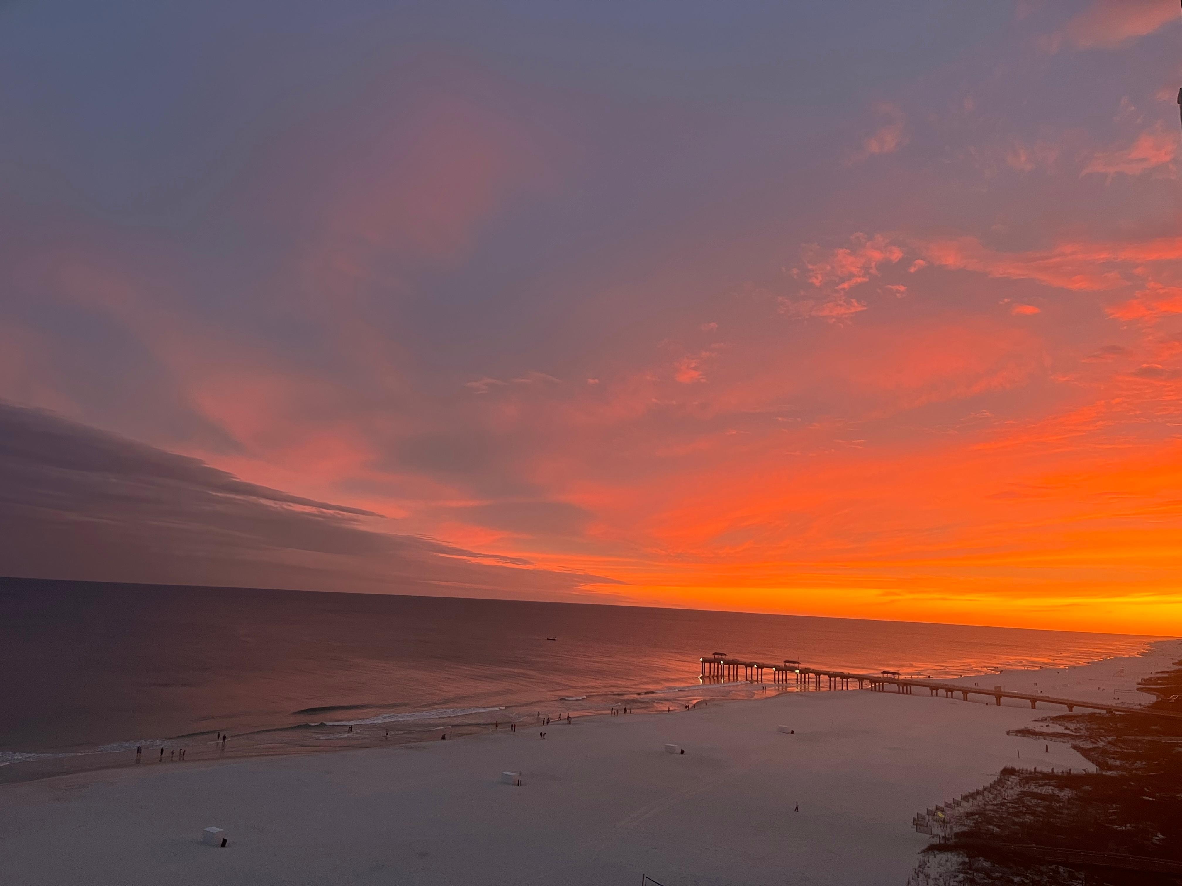 Sunset view from our balcony.