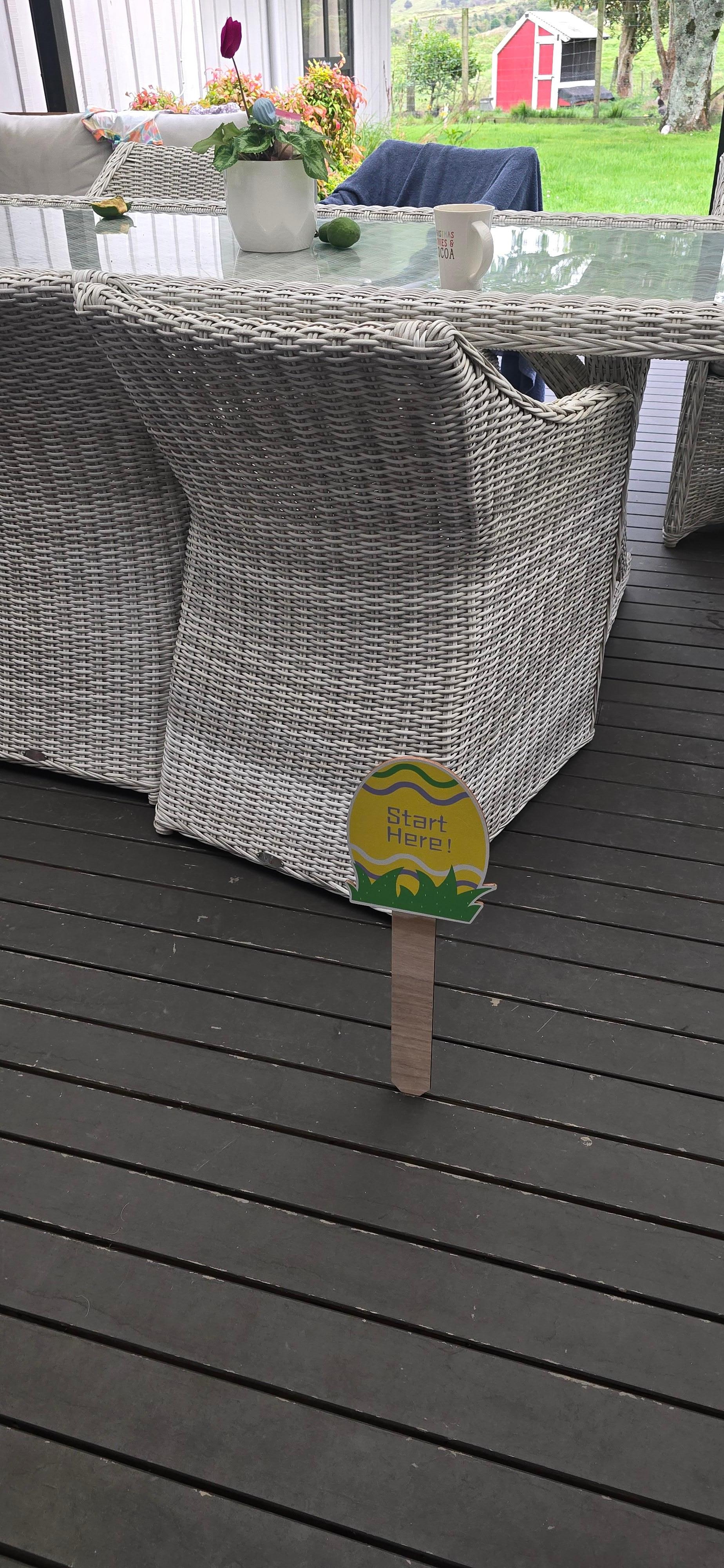 Easter egg hunt with the Grandchildren.