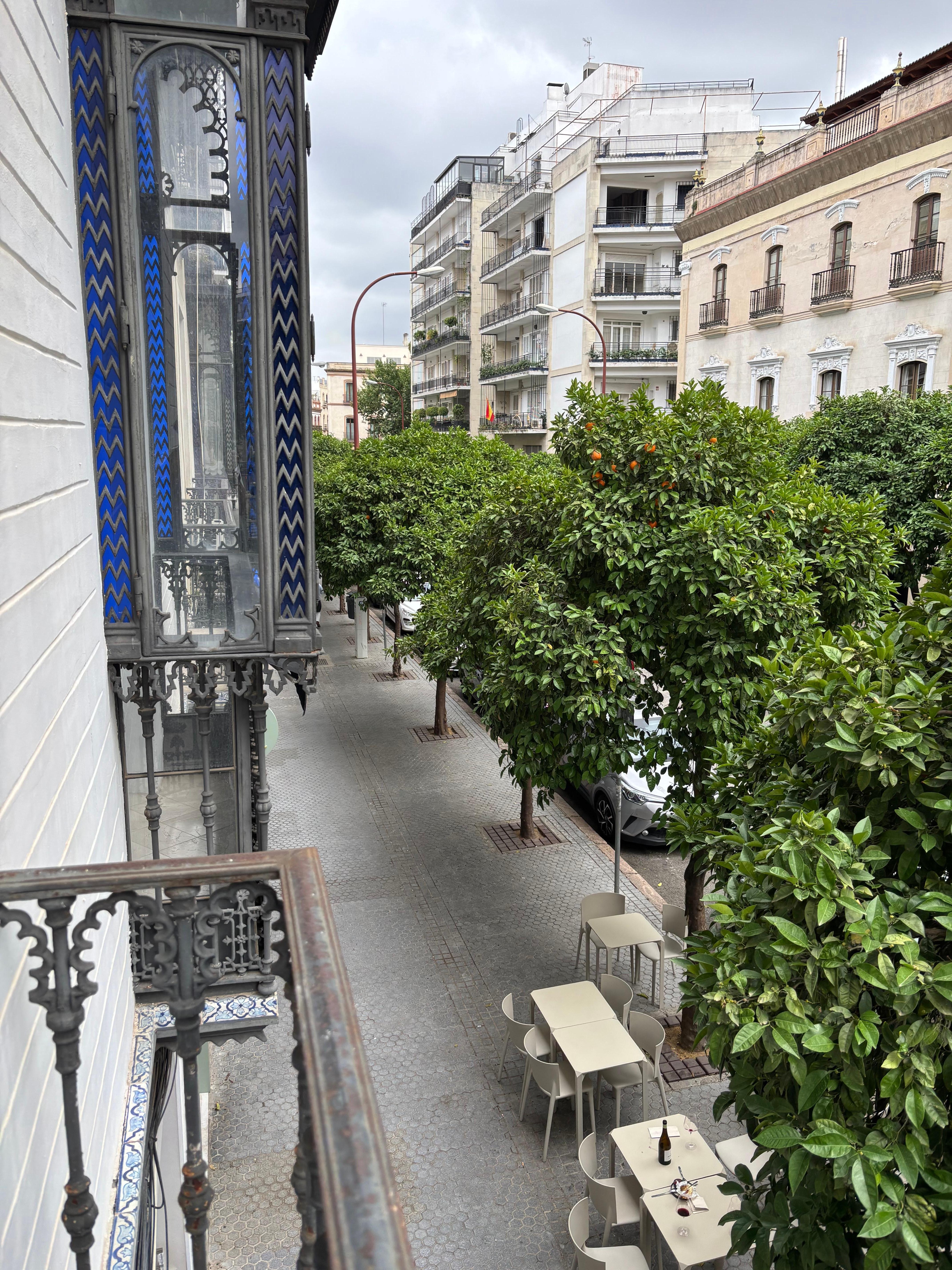 View of the area from the living room balcony. 