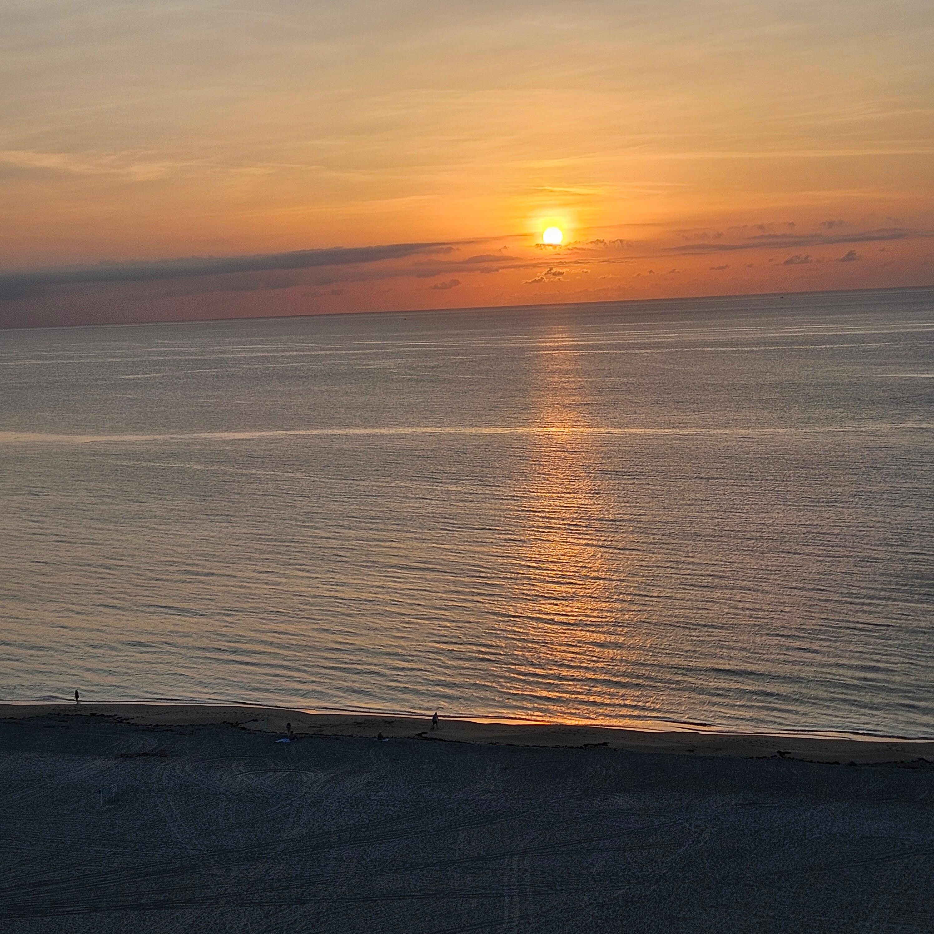 View of the ocean from our balcony at sunrise