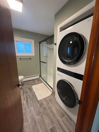 Laundry in bathroom