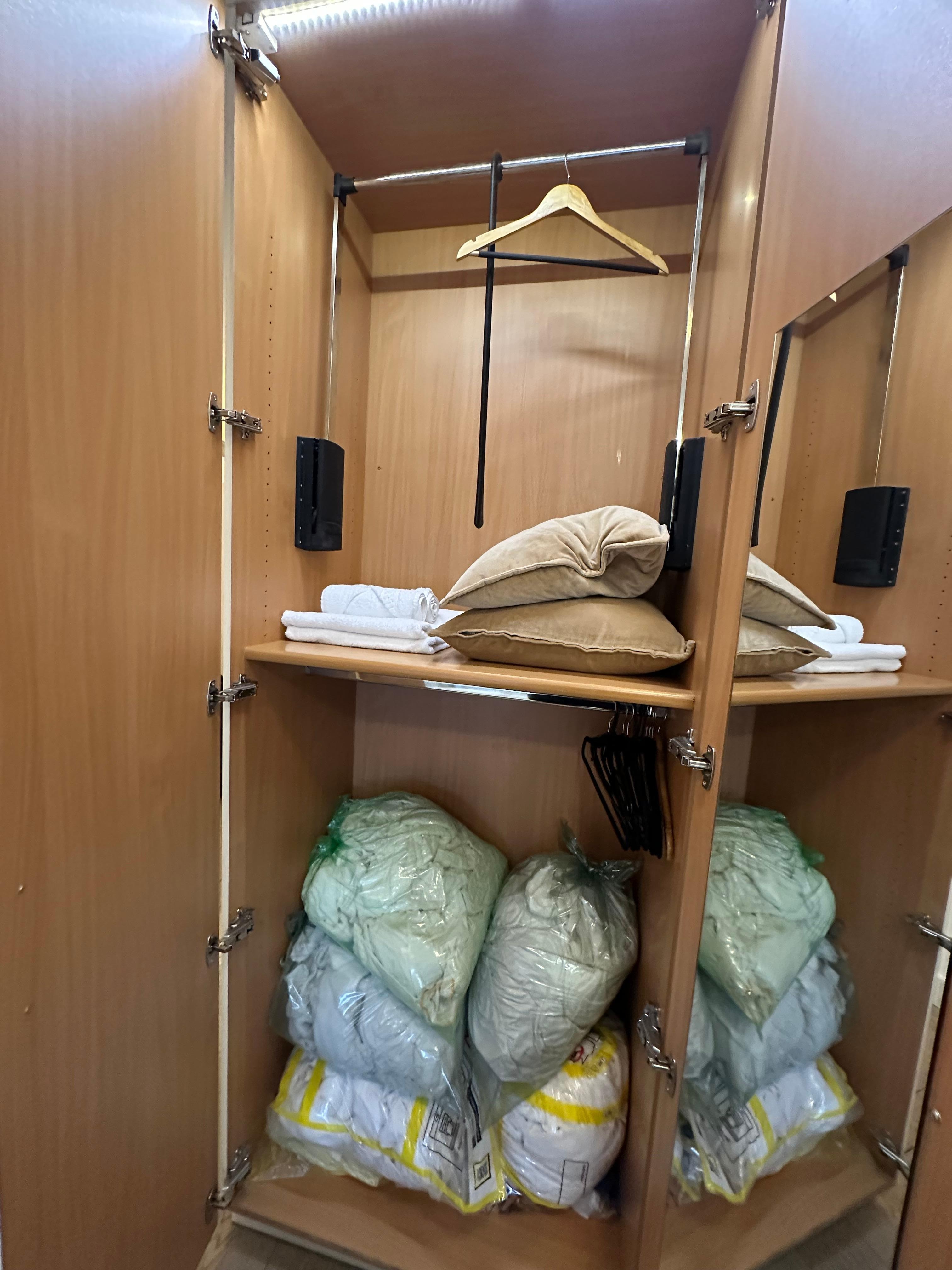 dirty linens in the master closet.  Kept it closed due to bad odor.