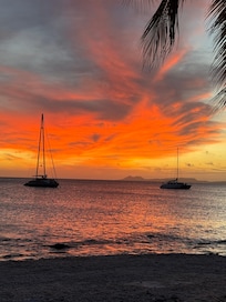 Sunset view from beach restaurant