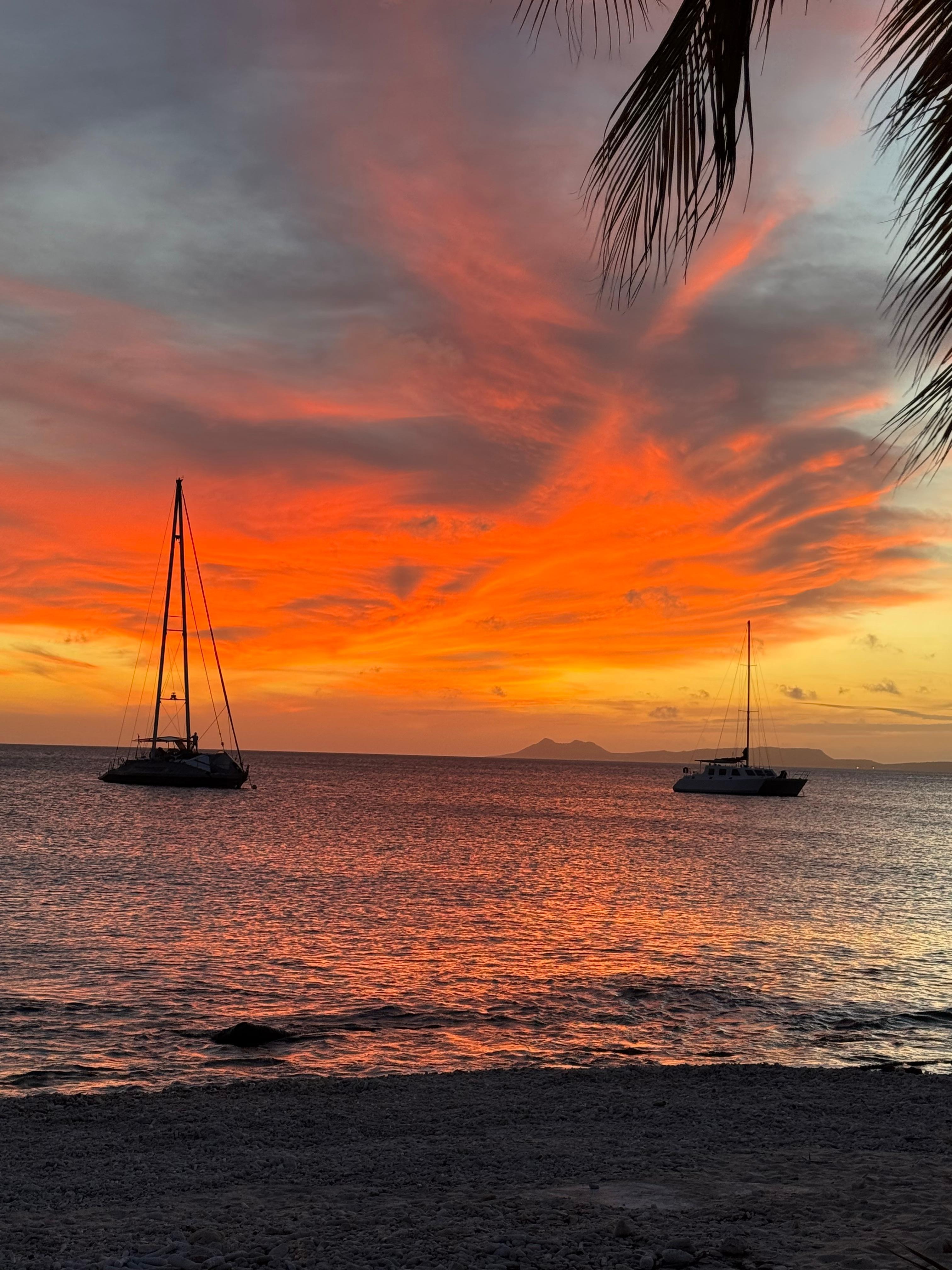 Sunset view from beach restaurant