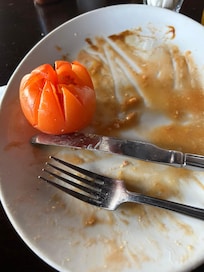 Beautifuly cooked full English breakfast / with fruit bowl