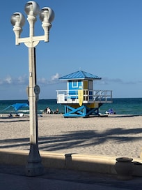 The view of the beach from our porch chairs.