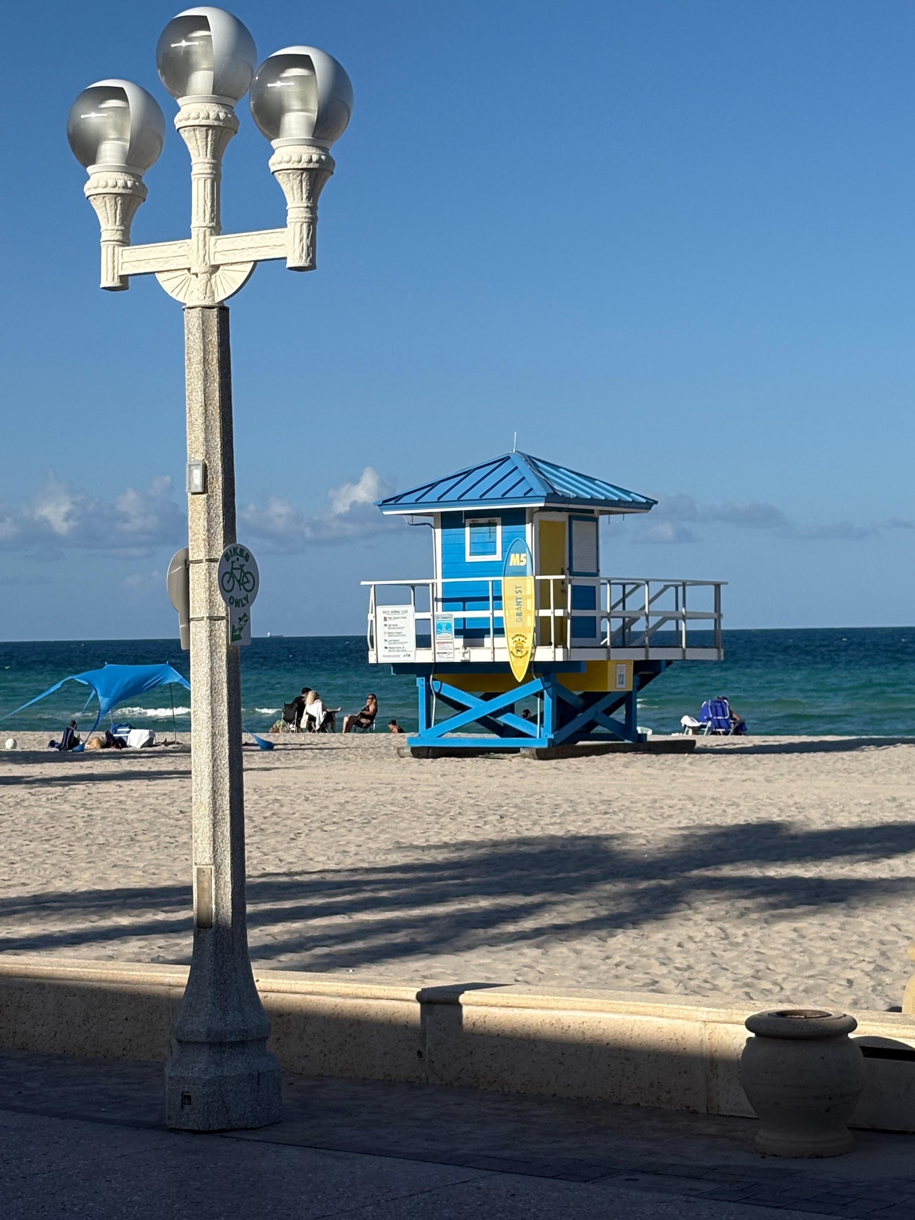 The view of the beach from our porch chairs.