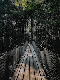 The suspension bridge was a neat feature of the property!