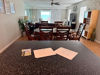 View from the kitchen island to the living room