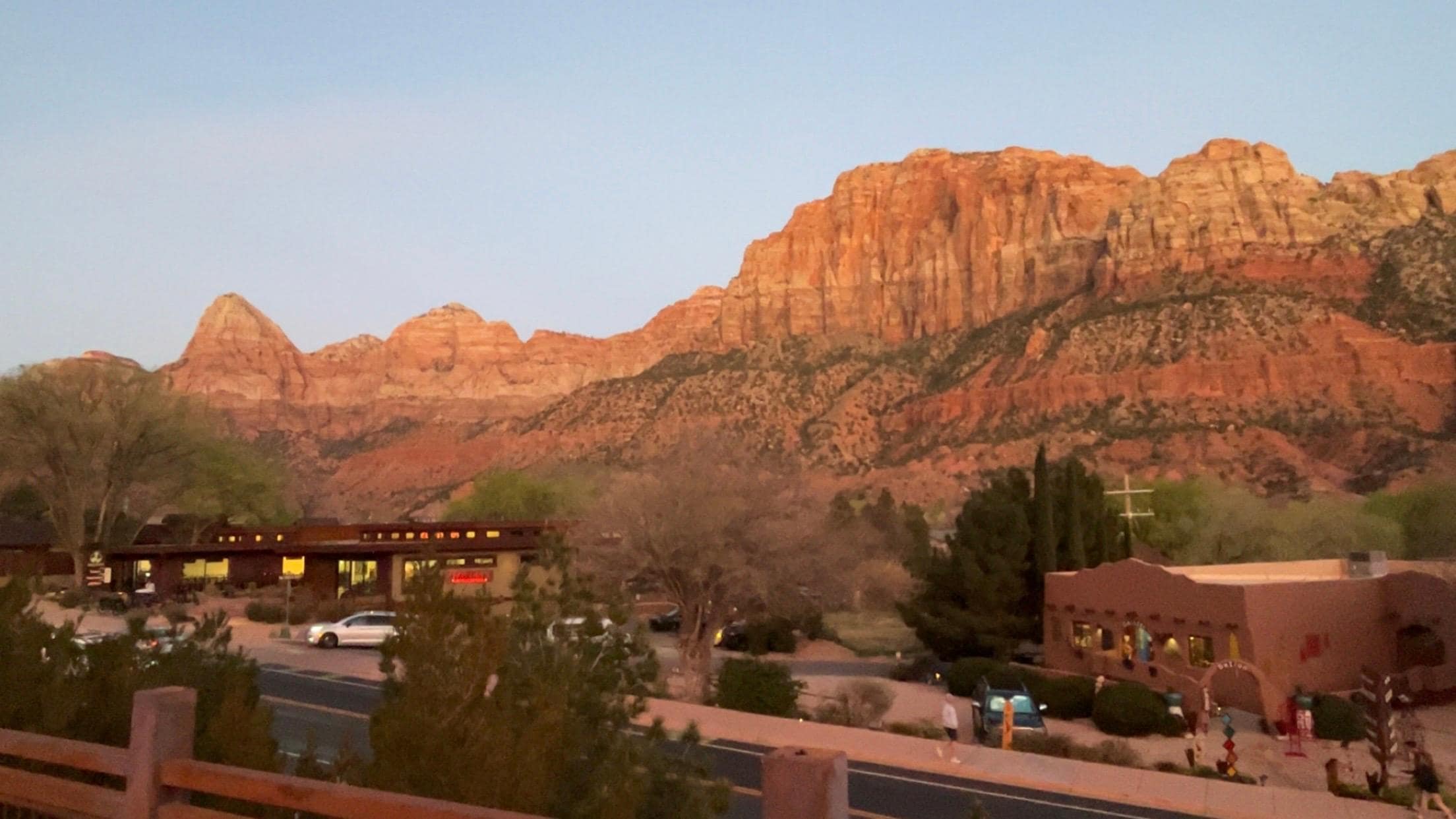 From the parking lot. 