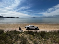 Drone fishing across the road from the beautiful Bach!