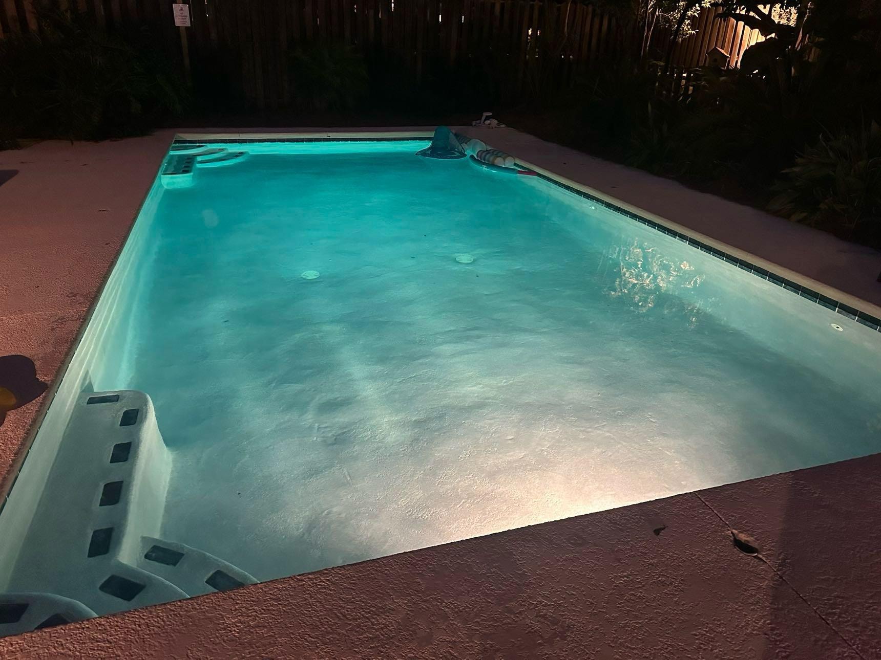 The pool was warm as it get full sun in the day time & it was a perfect size.