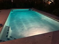 The pool was warm as it get full sun in the day time & it was a perfect size.