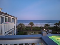 View from deck including pool