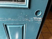 Chipped paint on doors