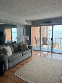 Living room with bay view