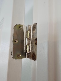 One Hinge on the Bedroom Door; Each Only Had 2 Screws