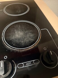 hair on stove (we had just arrived)