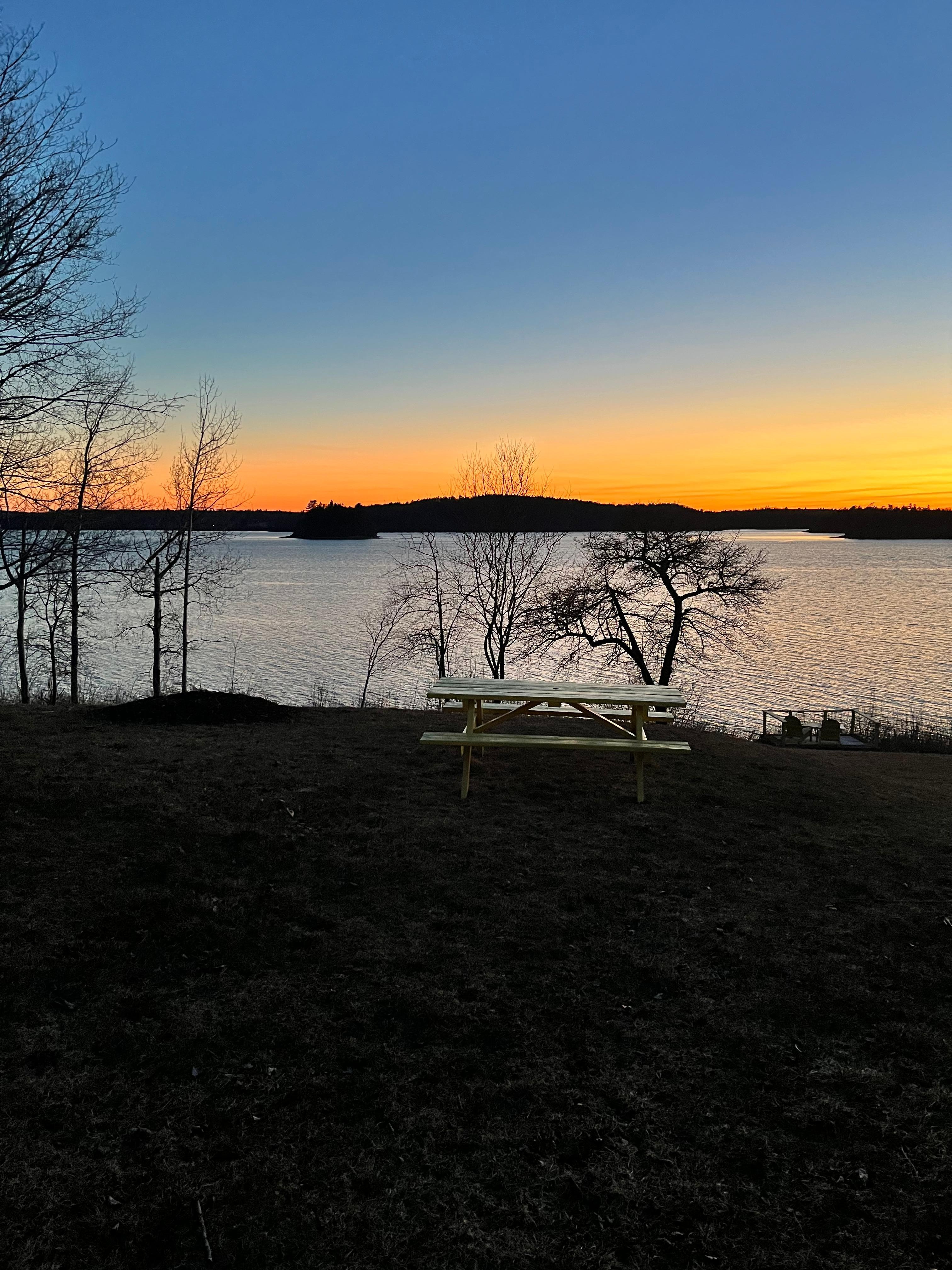 View from the deck at sunset 