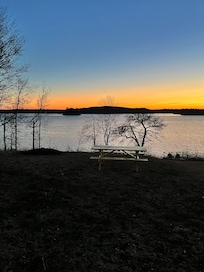 View from the deck at sunset