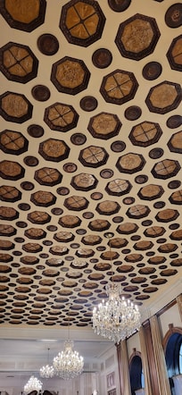 Incredibly unique ceiling in the lobby area