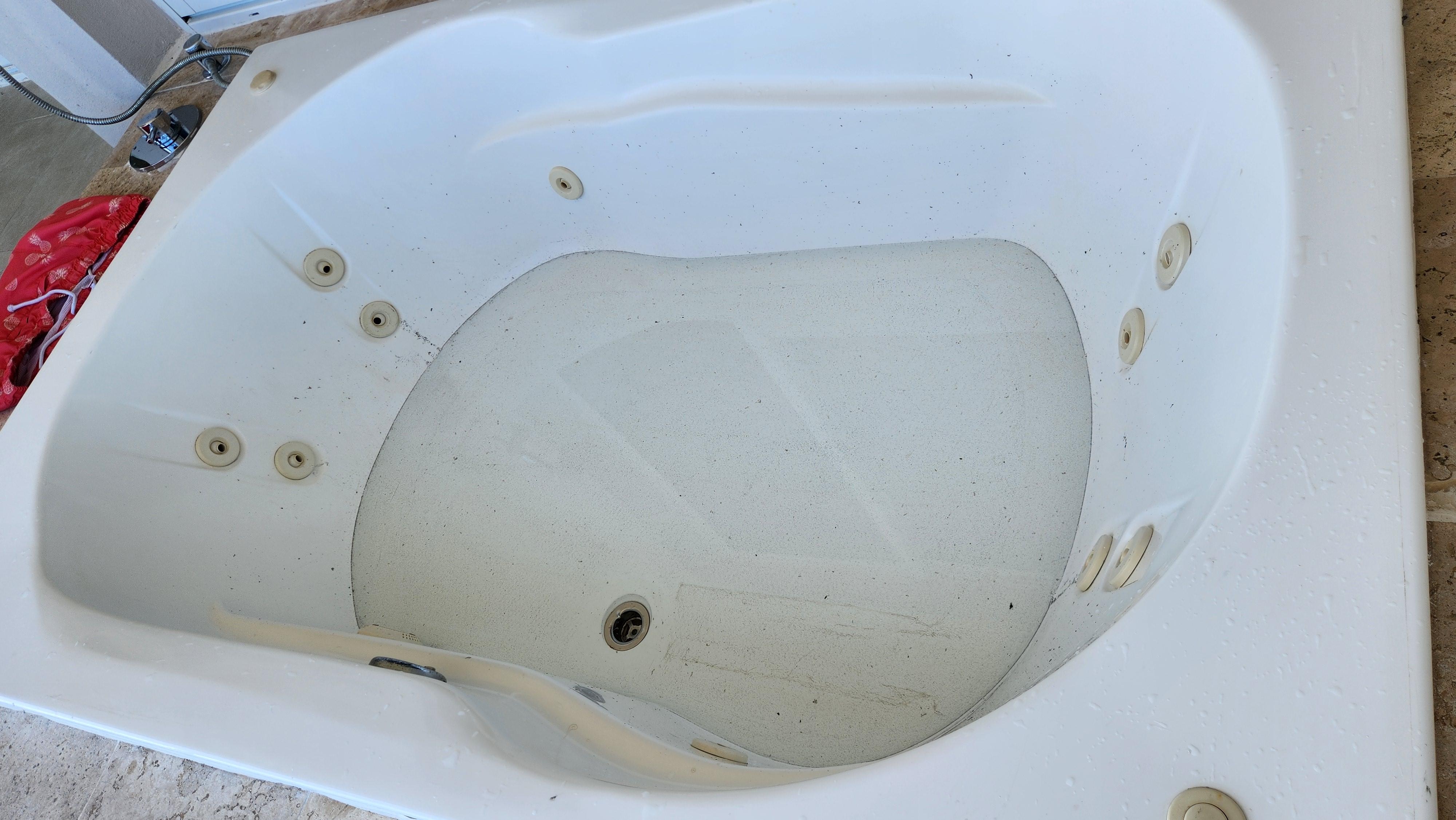 This is what our hot tub looked like after we did a test run.  Thankfully we did this before getting in.  Completly gross