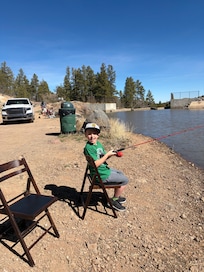 We took grandkids fishing. They have several lakes in the area.