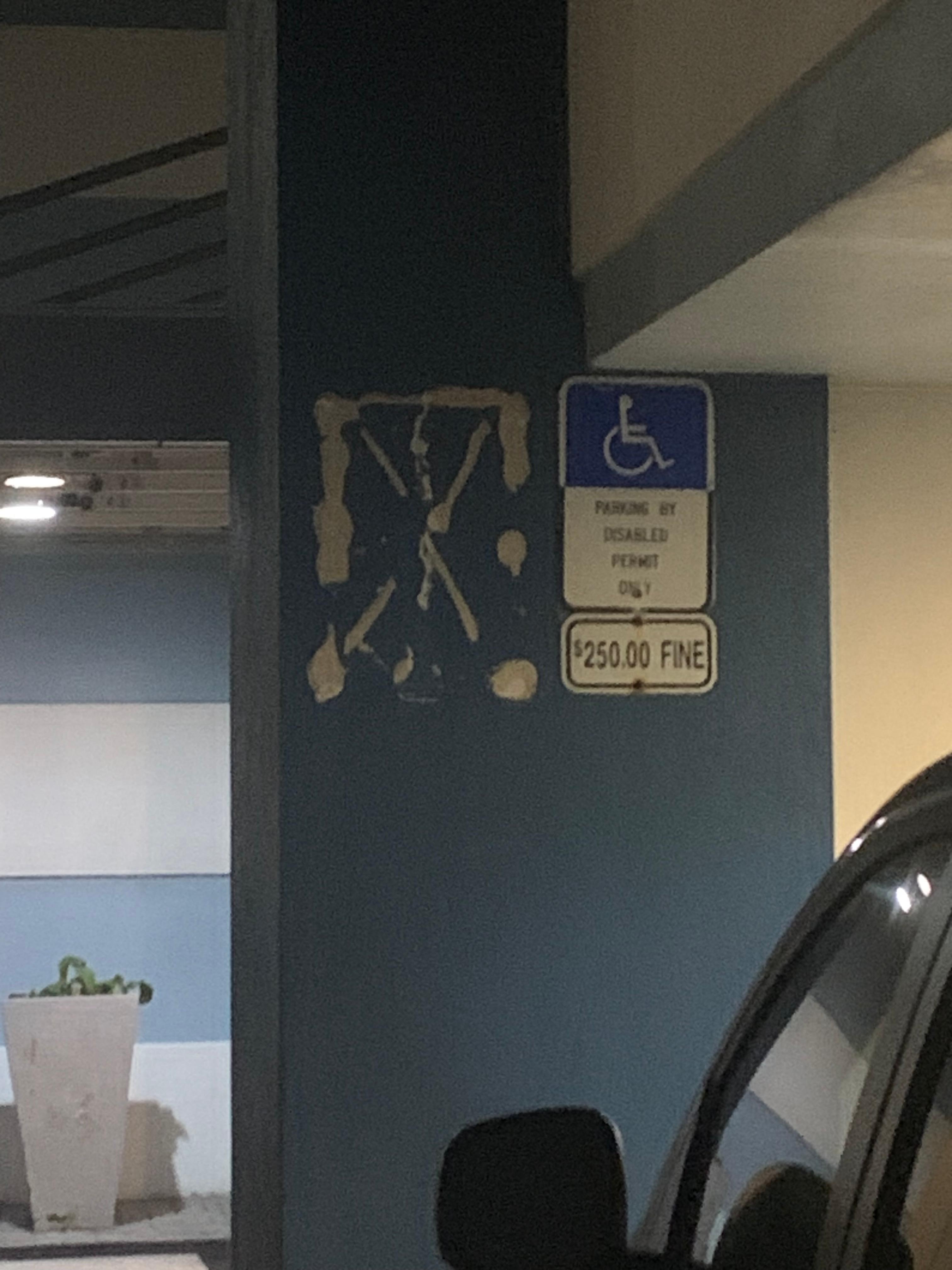 Sign missing off office