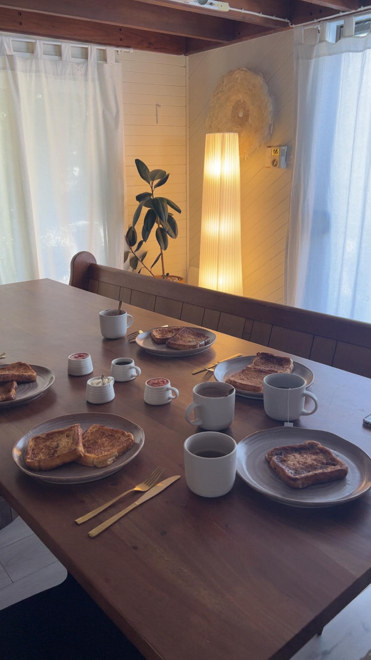 Enjoying a lovely breakfast with my kids. 