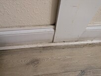 Filthy baseboards exemplary of the condition of the entire room