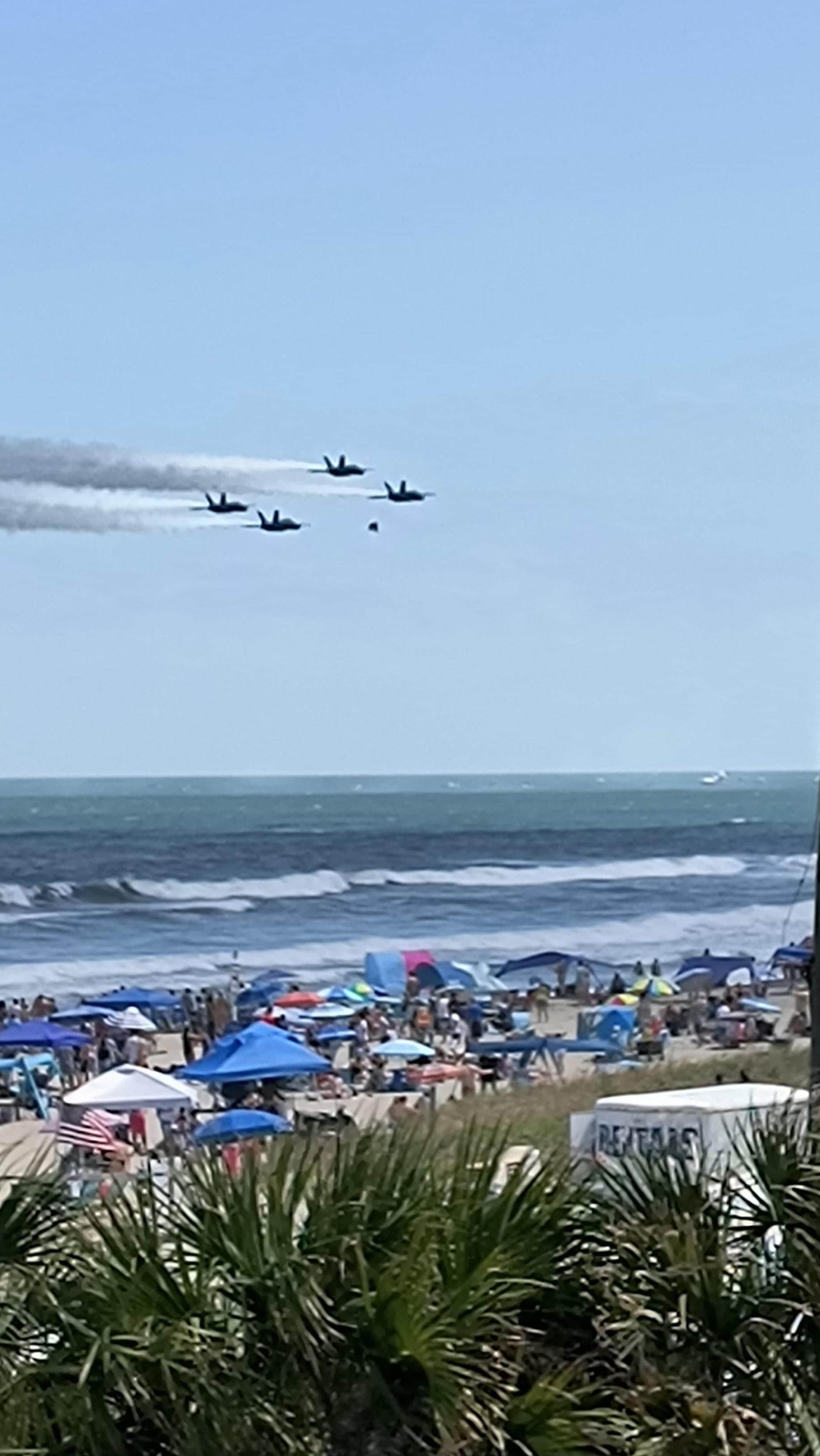 View of air show from the balcony of our room on April 11, 2026