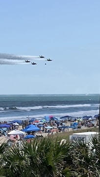 View of air show from the balcony of our room on April 11, 2026