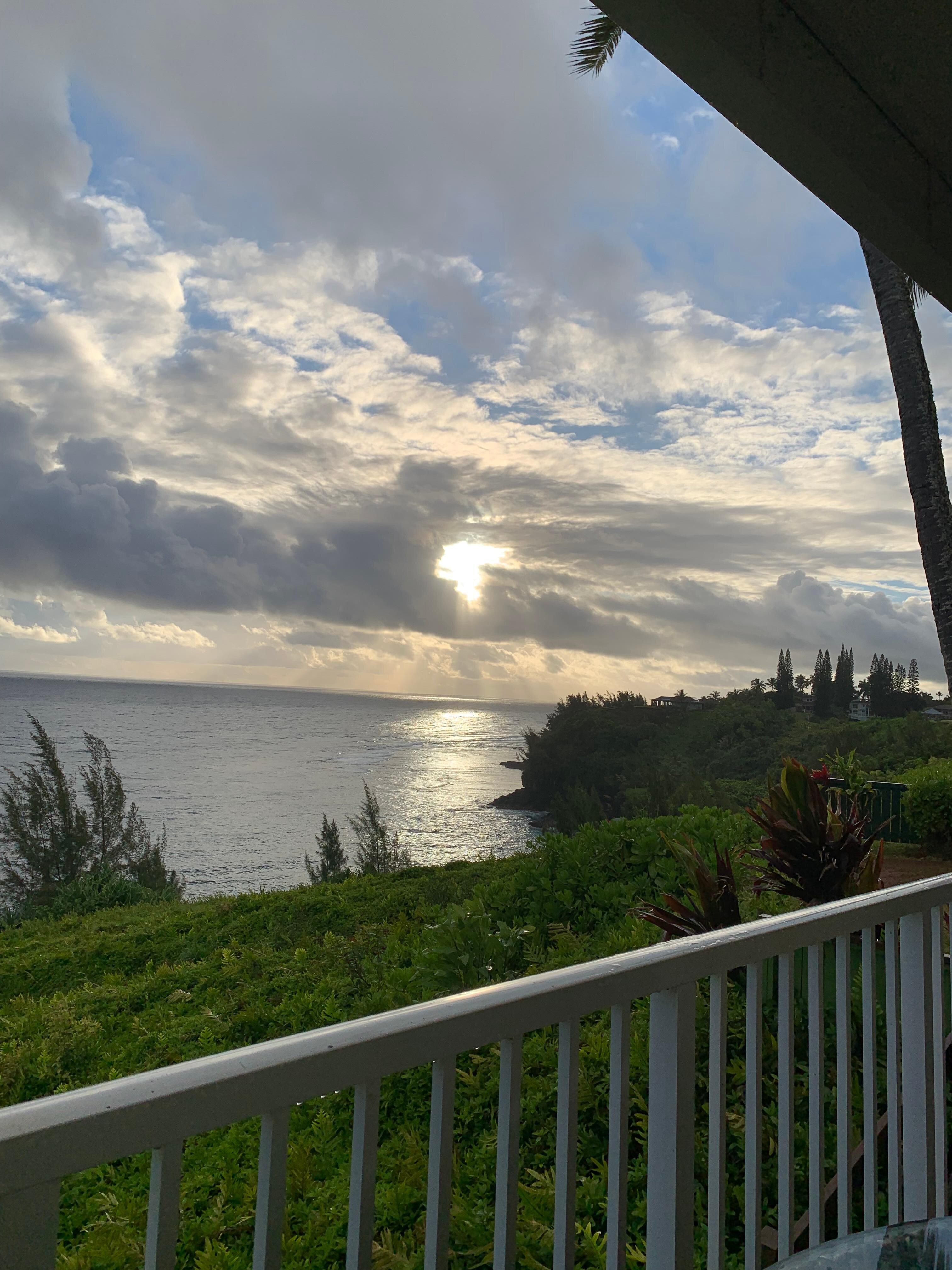 Beautiful sunrise from our balcony.