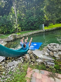 Spring fed pool backyard