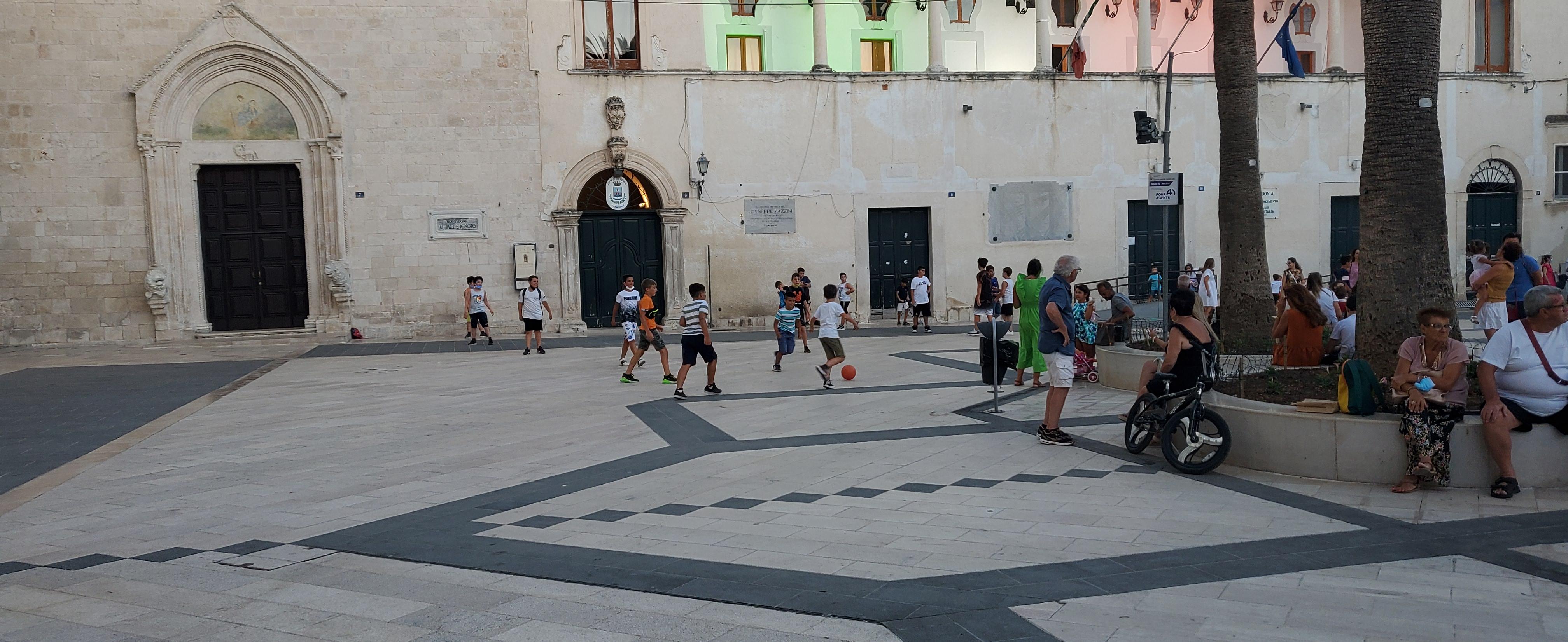 Children paying soccer