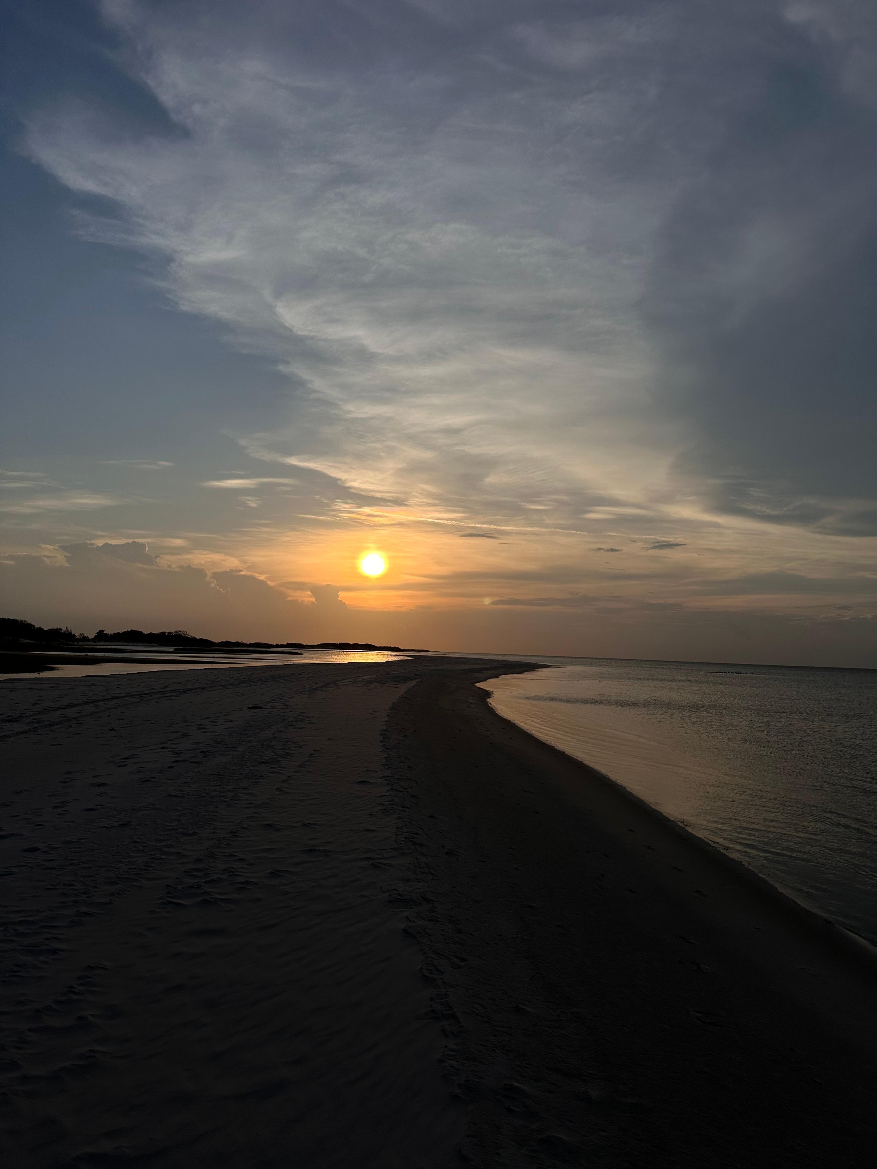 Sunset on the beach.
