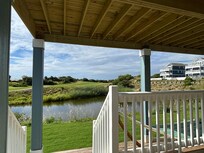 View from deck off bottom floor. Nice rocking chairs and a hammock on this level.