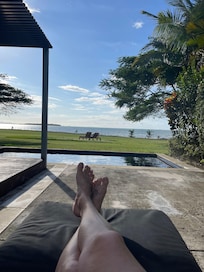 Chillin by the private pool