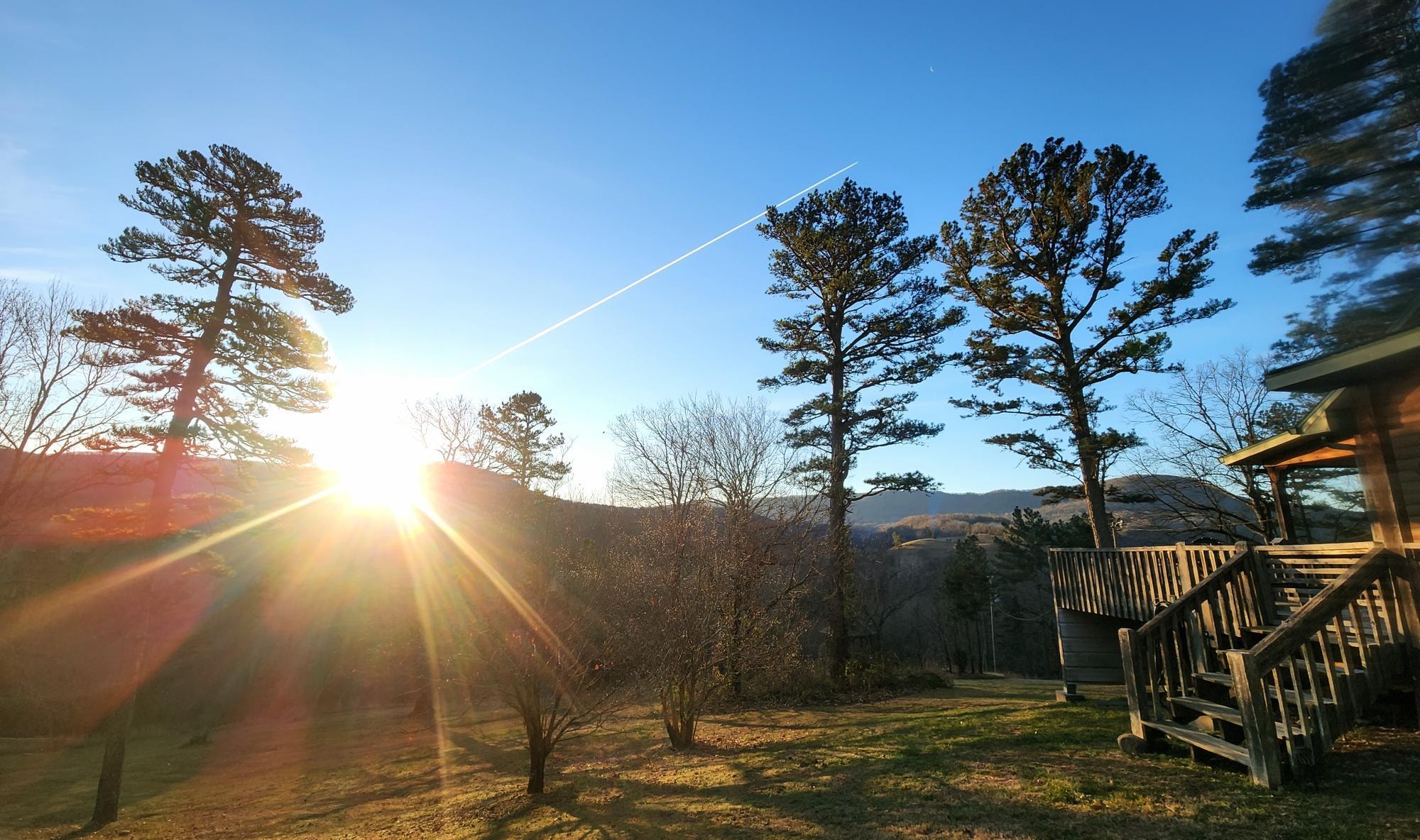 A vision of beauty and peace from the driveway.