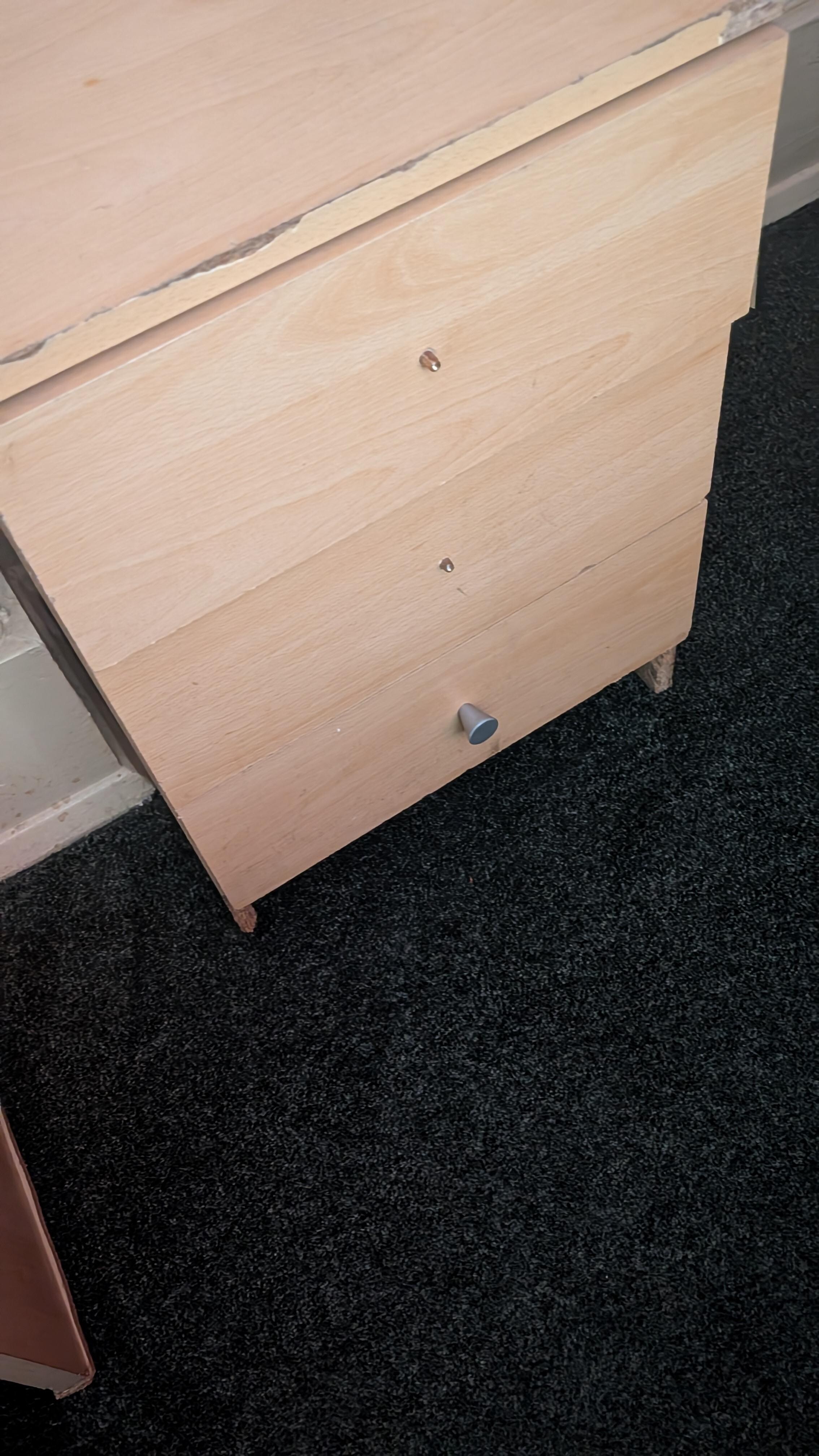 No handles on furniture.