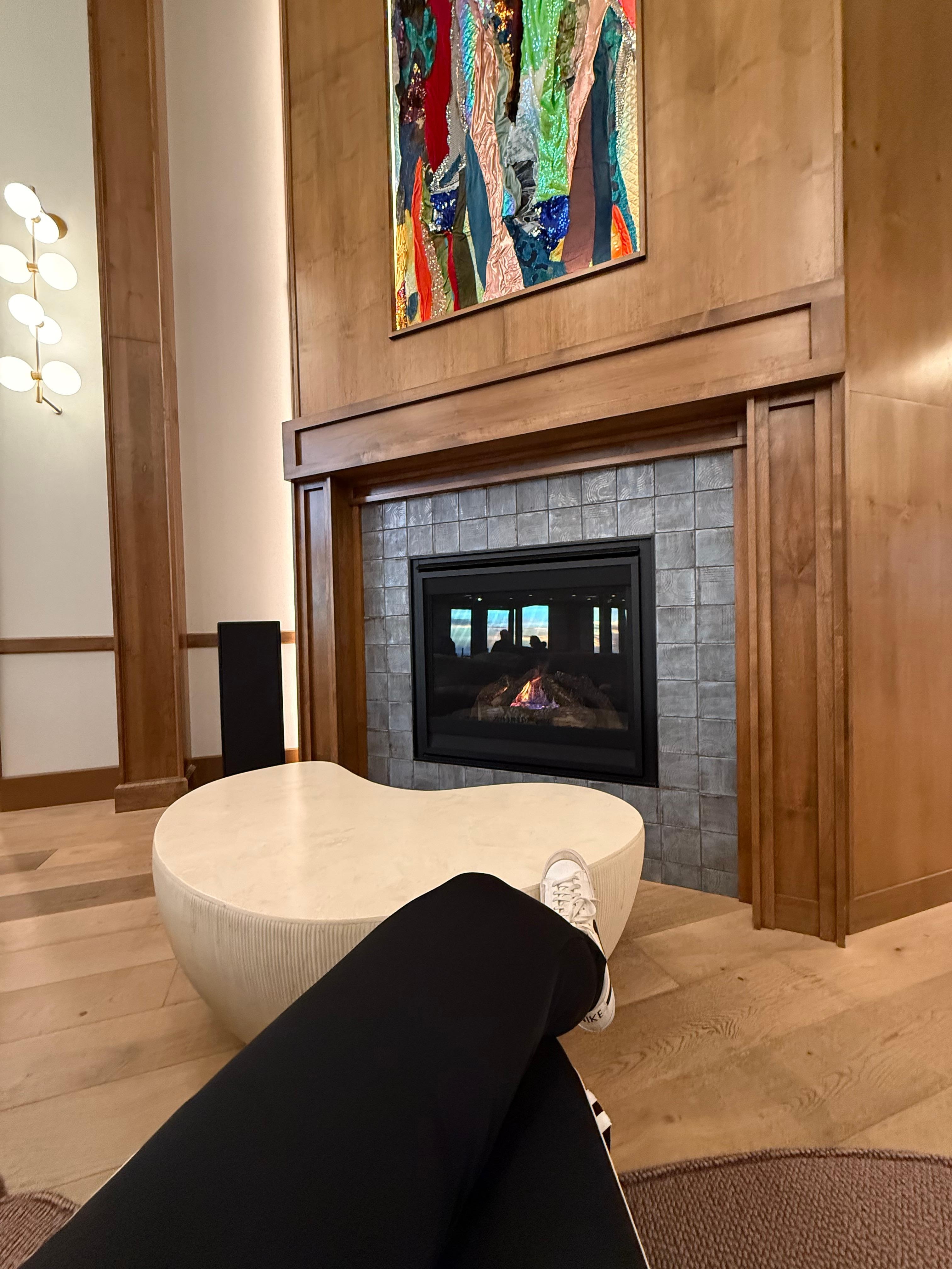 Lobby Bar fireplace. Great place to relax with food or coffee