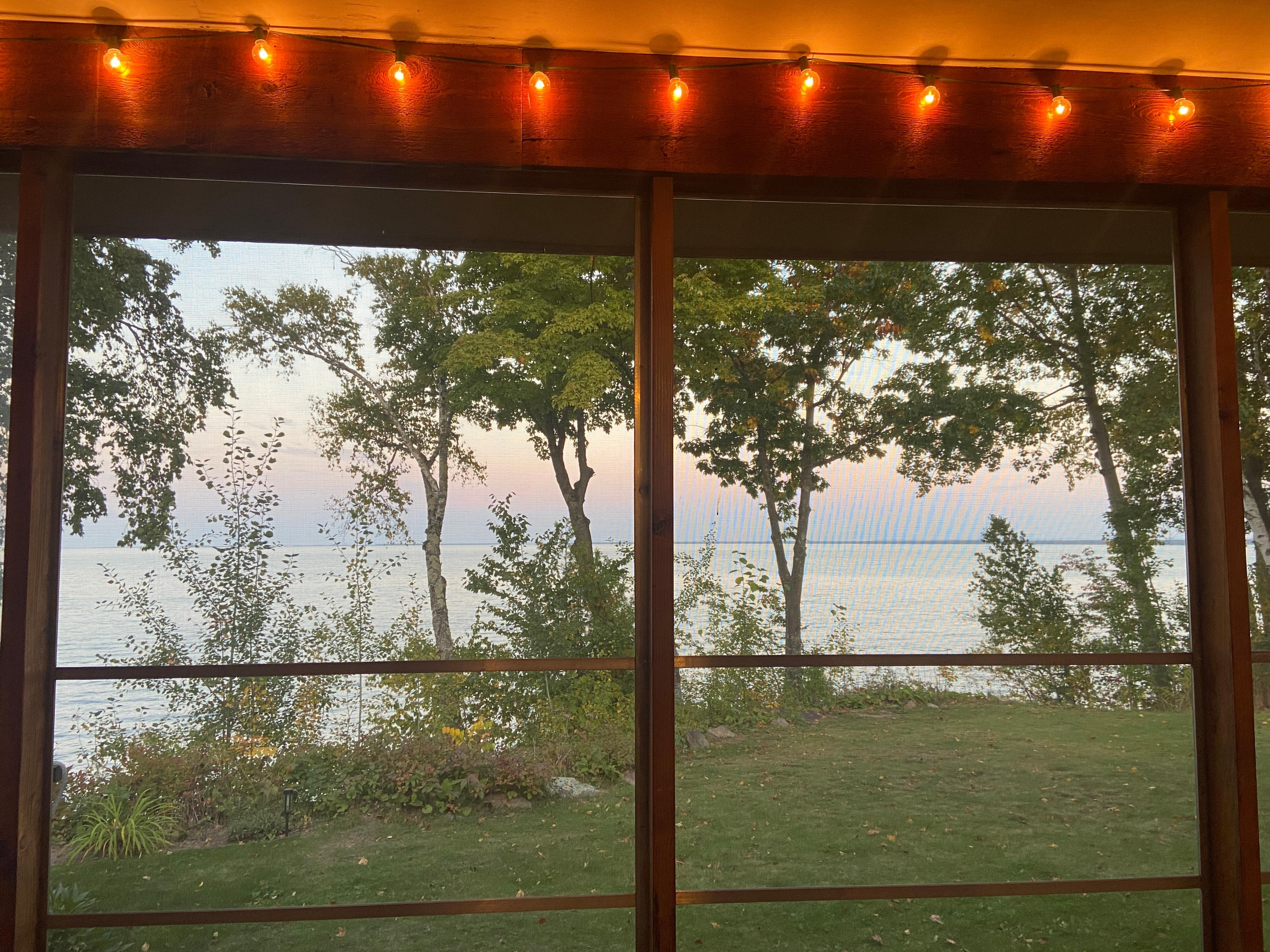 The screened in porch was so comfortable. 