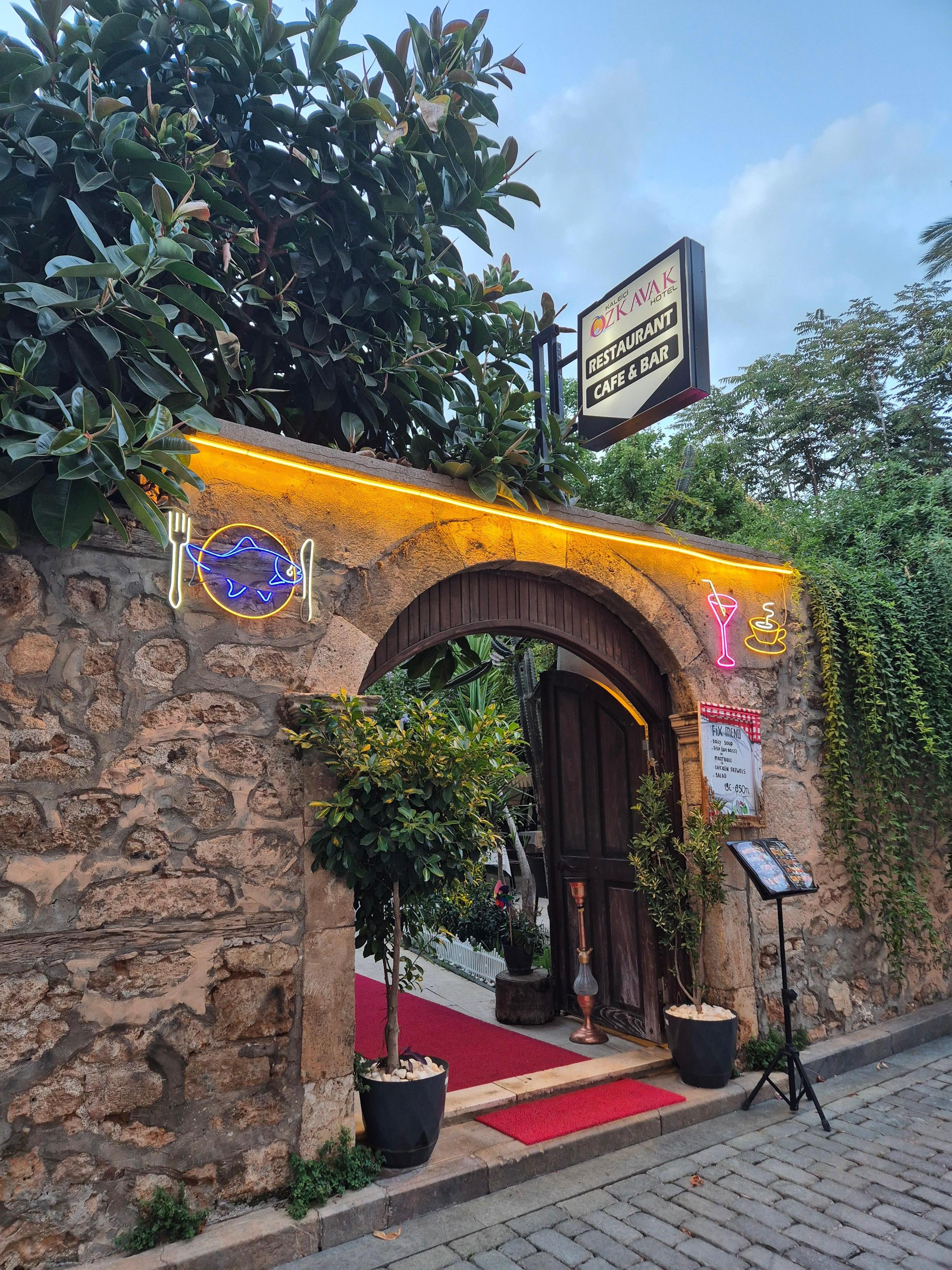 Outside restaurant area entrance