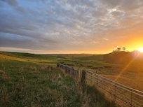 Sunset view at the back of the property looking inland